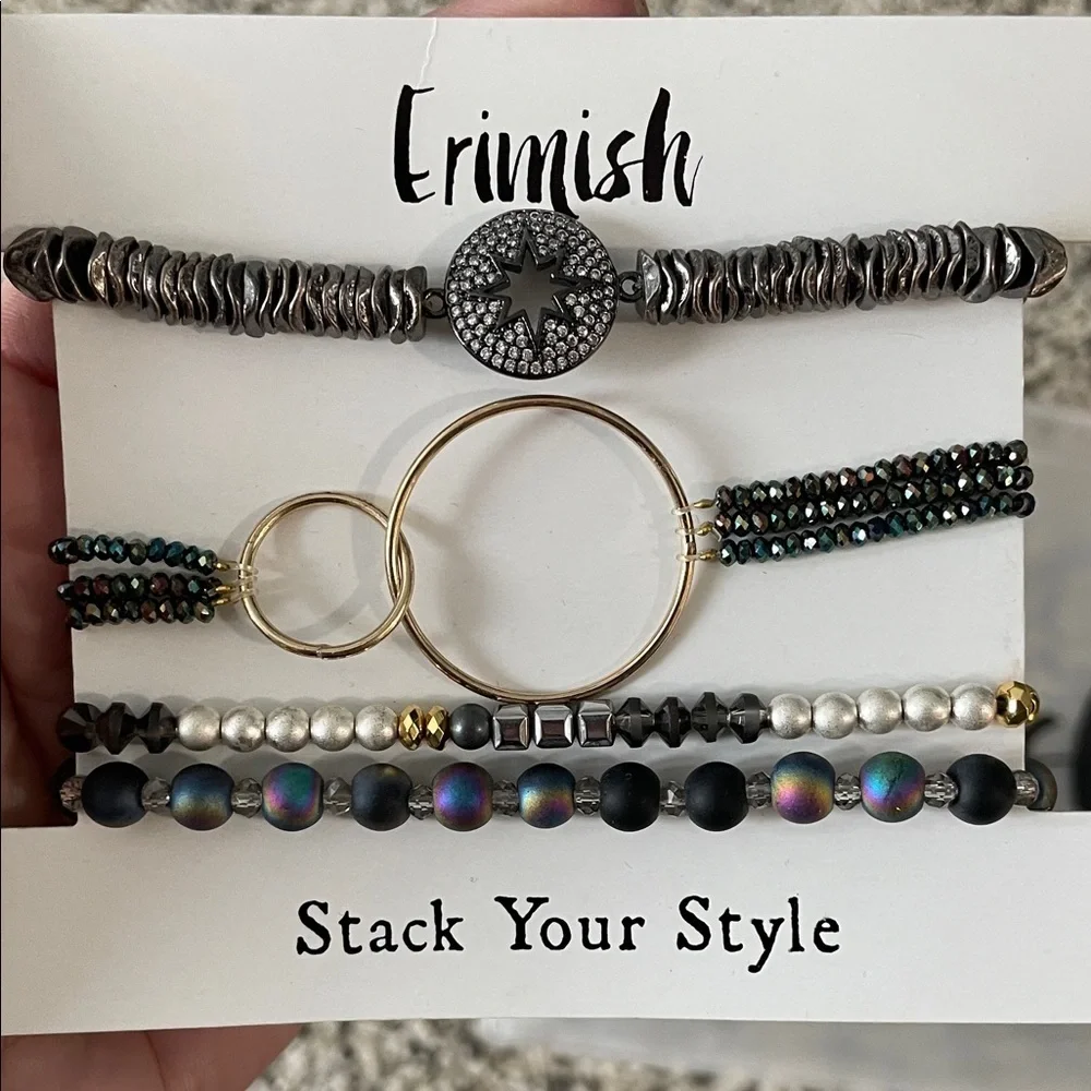 Erimish Black and Gold Bracelet Trio